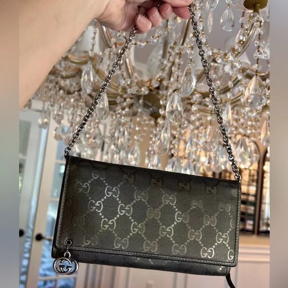 Authentic Gucci Imprime Wallet on Chain - Picture 1 of 12